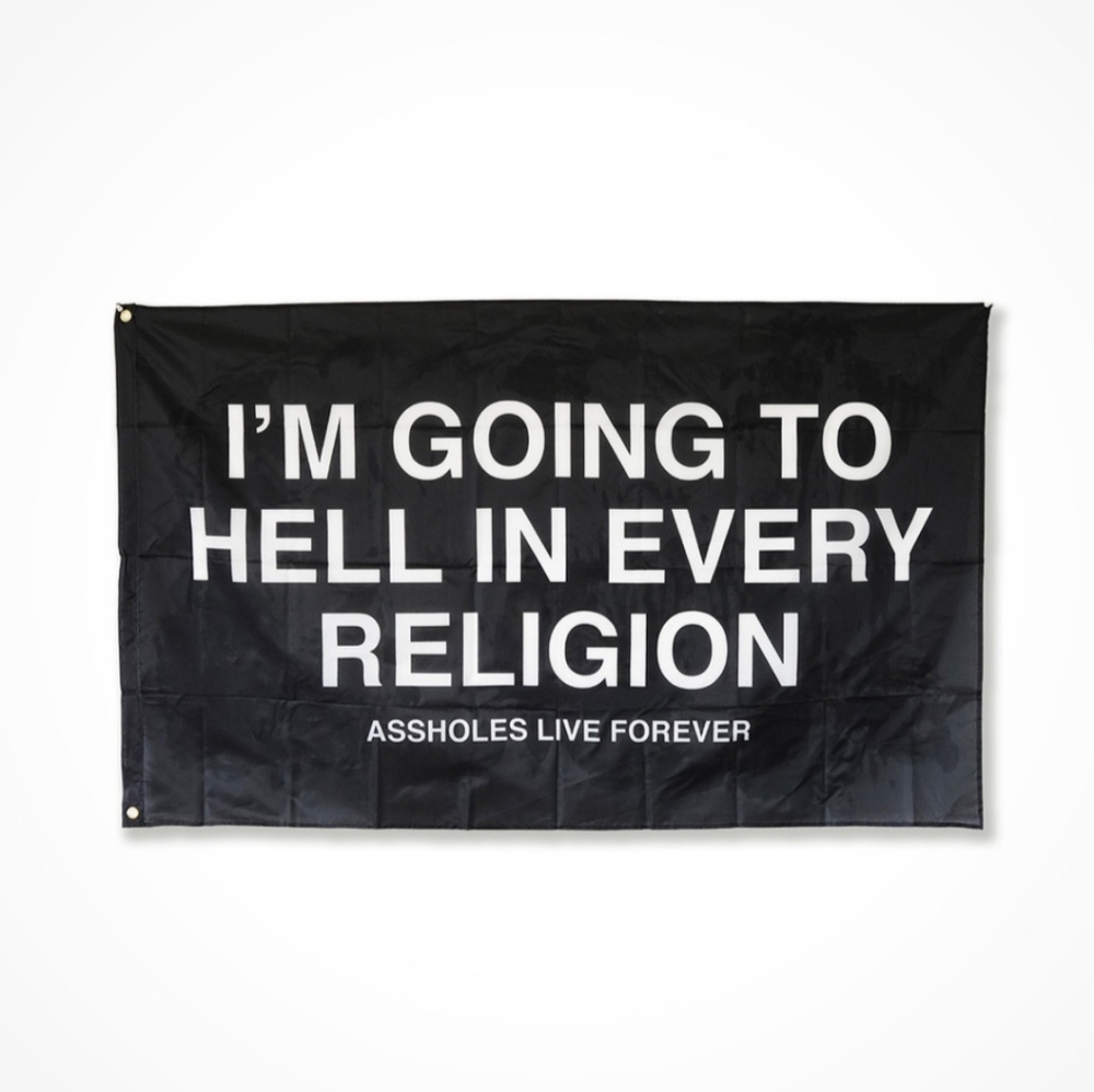 Assholes live forever flag - religion 3ft x 5ft new